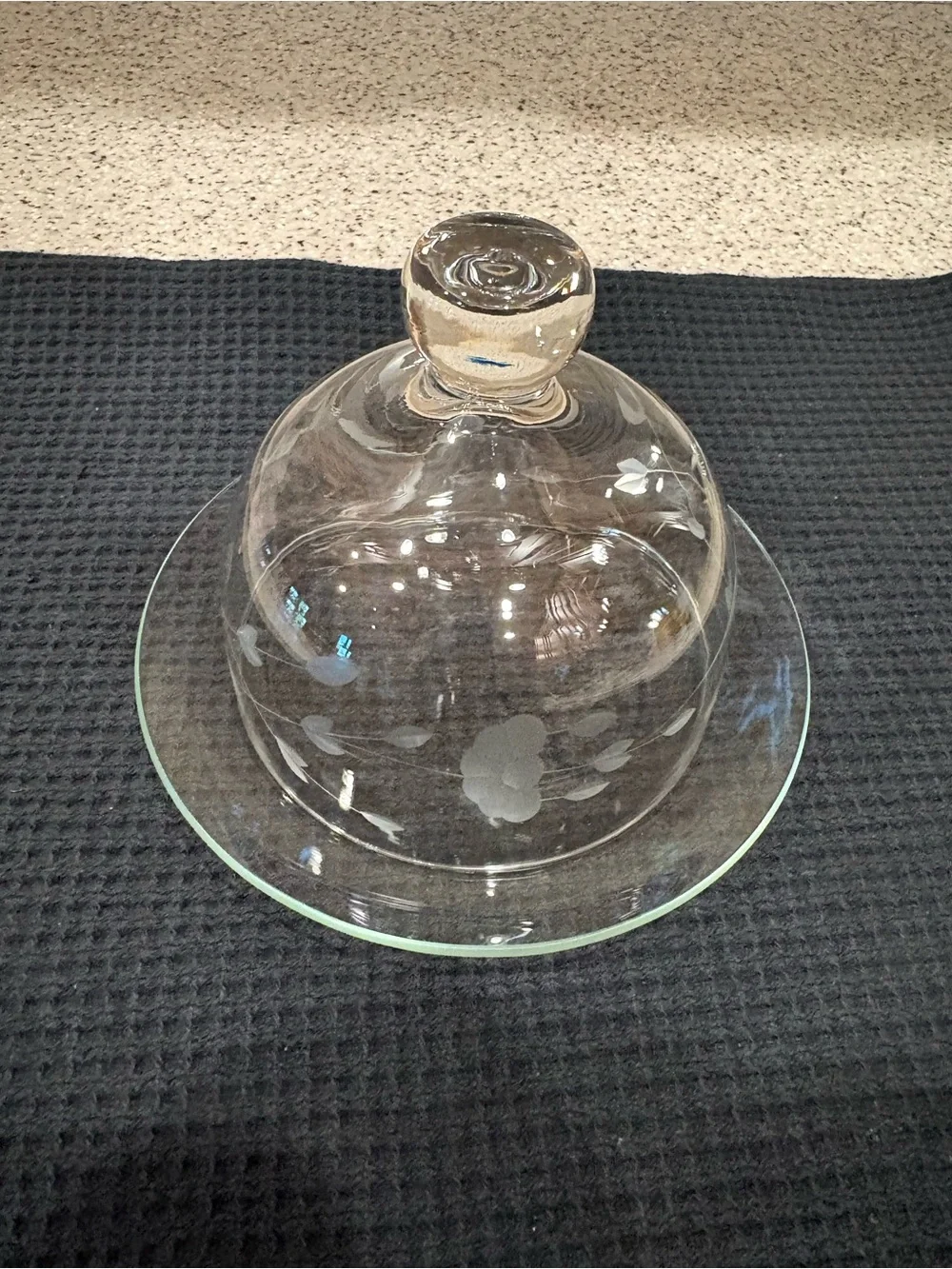 Vintage Princess House Heritage crystal round covered butter Dome
